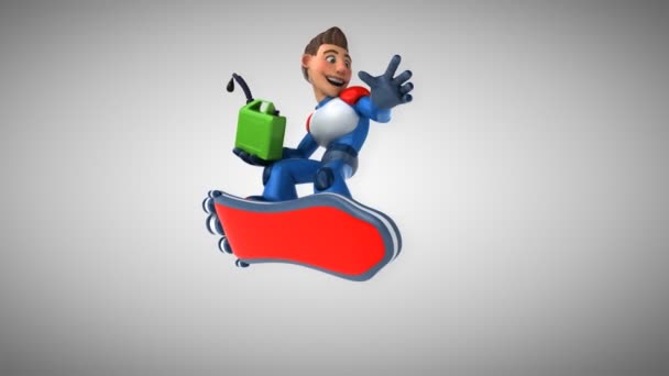 Fun Cartoon Character Oil Animation — Stock Video