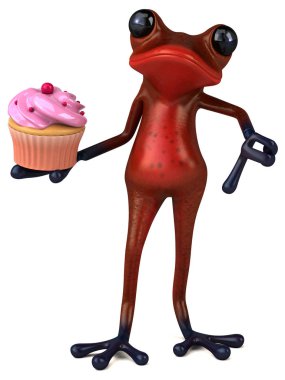 Cupcake - 3d çizim ile eğlenceli çizgi film karakteri