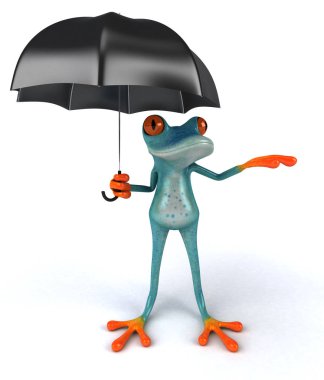 Eğlenceli kurbağa - 3D İllüstrasyon