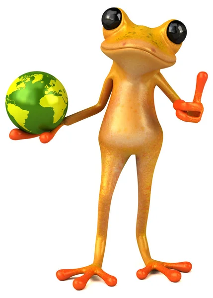 Fun French Frog Planet Illustration — Stock Photo, Image