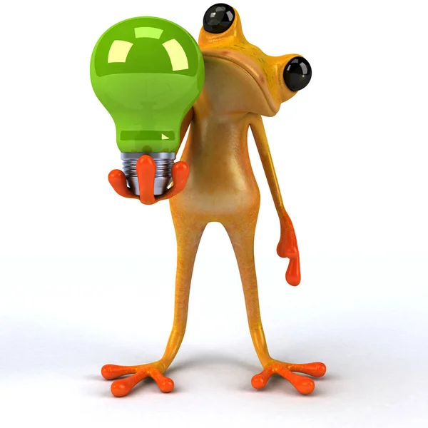 Веселая Лягушка Лампой Иллюстрация — стоковое фото