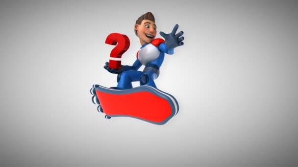 Fun Cartoon Character Question Mark Animation — Stock Video