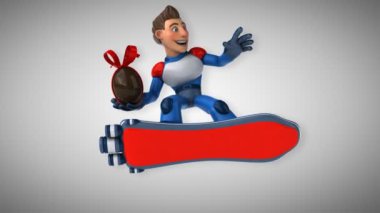 Eğlenceli çizgi film karakteri ile yumurta - 3d animasyon 