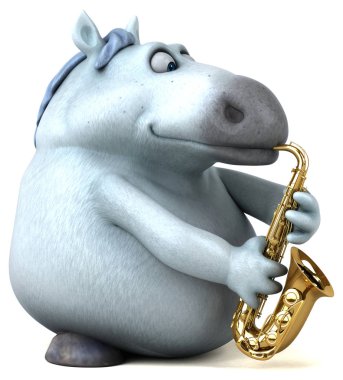 Eğlenceli at oyuncu - 3d çizim