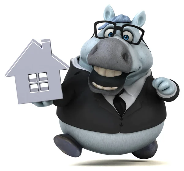 Funny Cartoon Character House Illustration — Stock Photo, Image