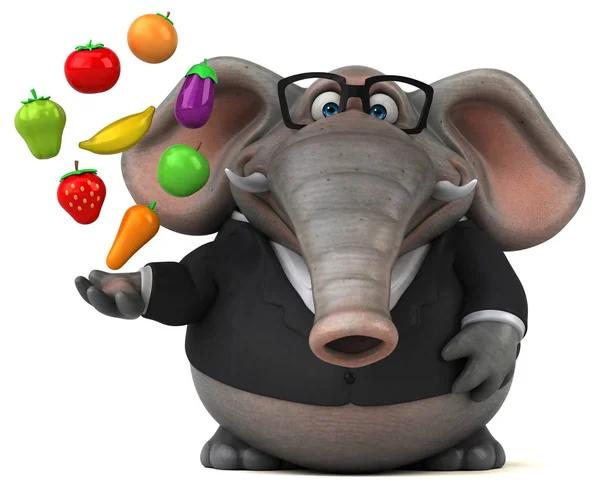 Personagem Desenho Animado Divertido Com Frutas Legumes Ilustração — Fotografia de Stock
