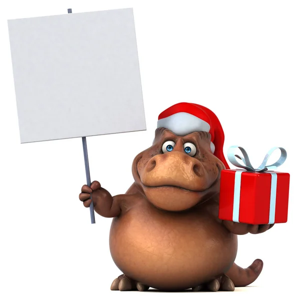 Fun Dinosaur Santa Clause Illustration — Stock Photo, Image