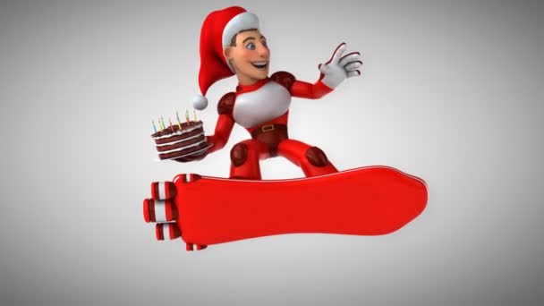 Lustige Cartoon Figur Mit Kuchen Animation — Stockvideo