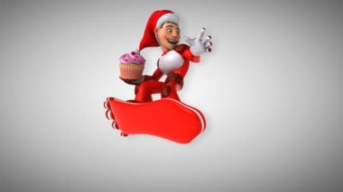 Eğlenceli çizgi film karakteri ile cupcake - 3d animasyon 