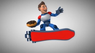 Eğlenceli çizgi film karakteri ile çörek - 3d animasyon