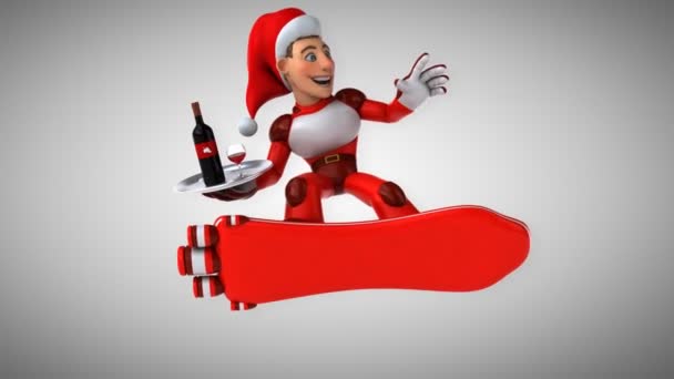 Lustige Cartoon Figur Mit Wein Animation — Stockvideo