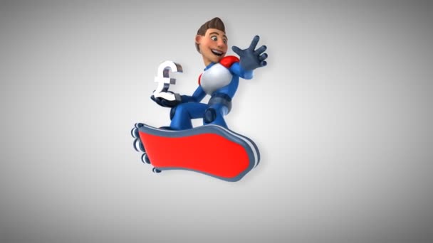 Lustige Cartoon Figur Mit Pfund Animation — Stockvideo