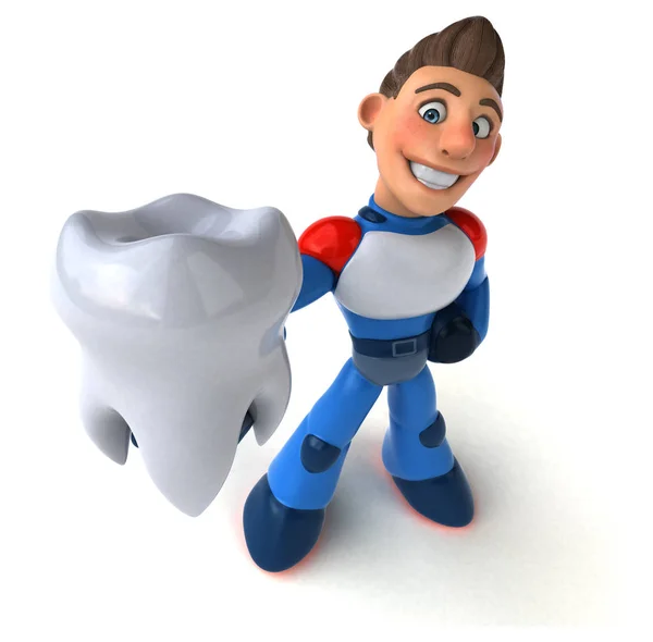 Super Modern Superhero Tooth Illustration — Stock Photo, Image