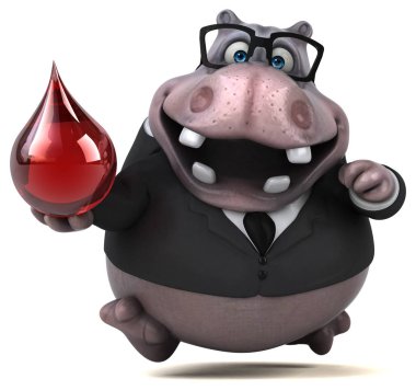 eğlenceli çizgi film karakteri damla - 3d çizim ile