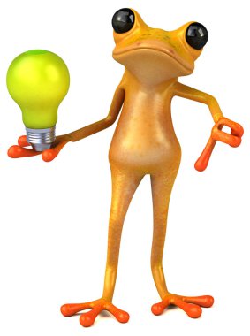 Lambalı eğlenceli kurbağa - 3D İllüstrasyon