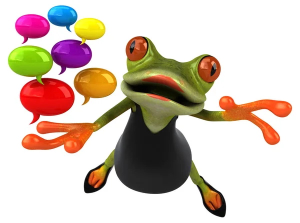 Lustiger Frosch Mit Blasen Illustration — Stockfoto