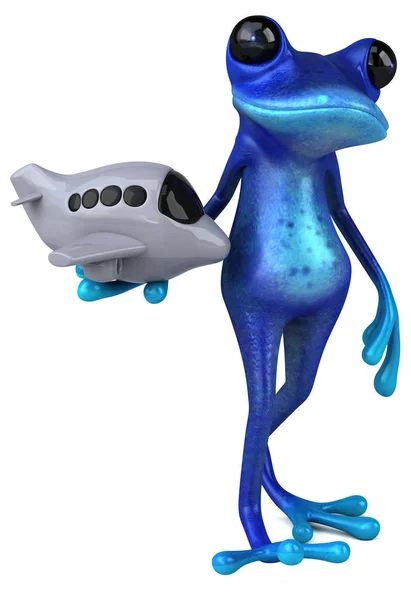 Fun Frog Plane Illustration — Stock Photo, Image