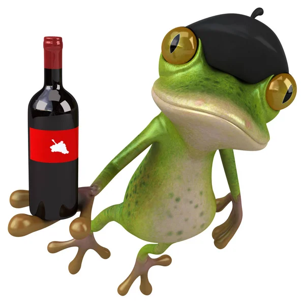 Şaraplı Eğlenceli Kurbağa Görüntü — Stok fotoğraf