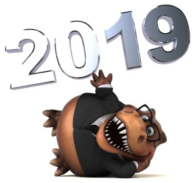 Eğlenceli Trex işadamı - 3d çizim 