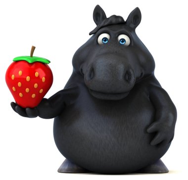 Çilek - 3d çizim ile eğlenceli çizgi film karakteri