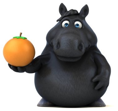 Turuncu - 3d çizim ile eğlenceli çizgi film karakteri