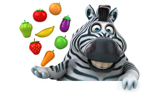 Postać Kreskówki Zabawa Owoców Warzyw Ilustracja — Zdjęcie stockowe