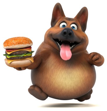 Hamburger - 3d çizim ile eğlenceli çizgi film karakteri