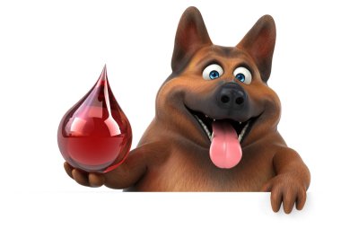 Alman çoban köpeği - 3d çizim ile