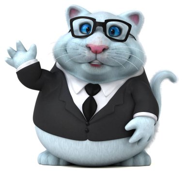 Eğlenceli kedi - 3d çizim