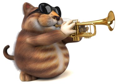 -3d çizim oynarken eğlenceli çizgi film karakteri