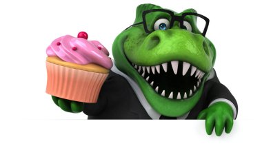 Cupcake - 3d çizim ile eğlenceli çizgi film karakteri