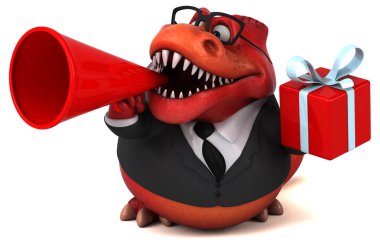 Eğlenceli çizgi film karakteri ile hediye - 3d çizim