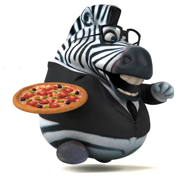 Postać Kreskówki Zabawa Pizza Ilustracja — Zdjęcie stockowe