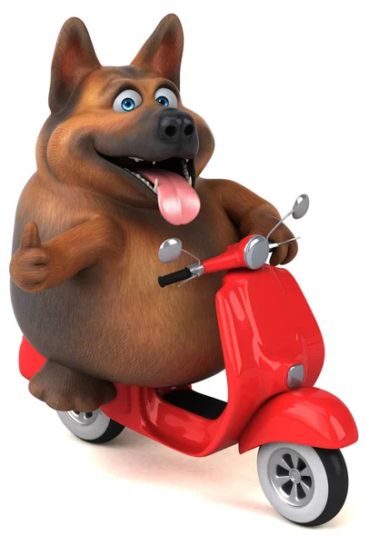 German Shepherd Dog Scooter Illustration — Stock Photo, Image