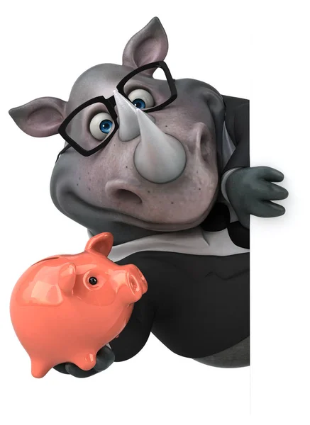 Zabawne Kreskówki Znaków Piggy Bank Ilustracji — Zdjęcie stockowe