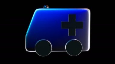 Ambulans tıbbi simge - 3d animasyon 