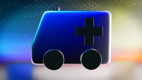 Ambulancia Icono Médico Animación — Vídeos de Stock