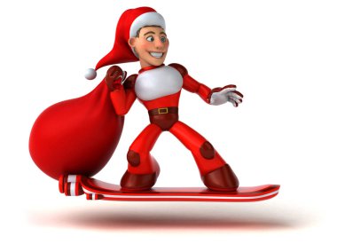 Eğlenceli süper Noel Baba - 3d çizim