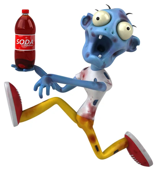 Zombie Divertente Con Soda Illustrazione — Foto Stock