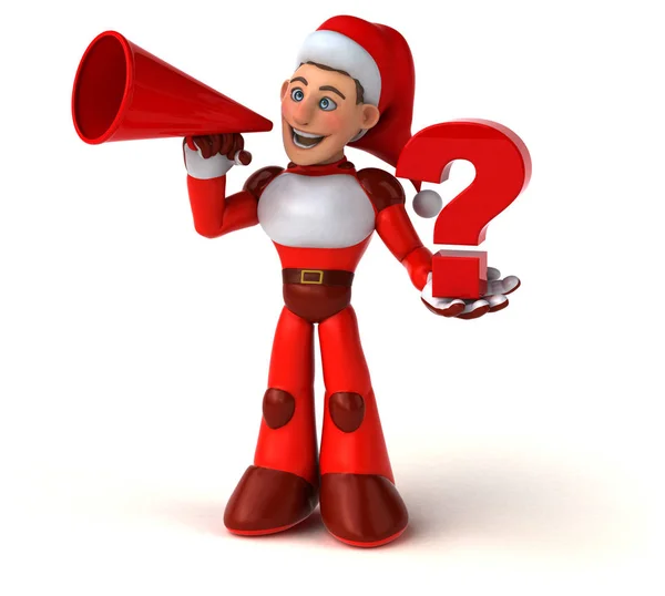 Fun Super Santa Claus Question Illustration — Stock Photo, Image