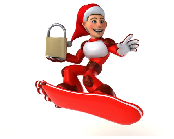 有趣的超级圣诞老人与锁 — 图库照片