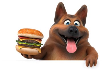 Hamburger - 3d çizim ile eğlenceli çizgi film karakteri
