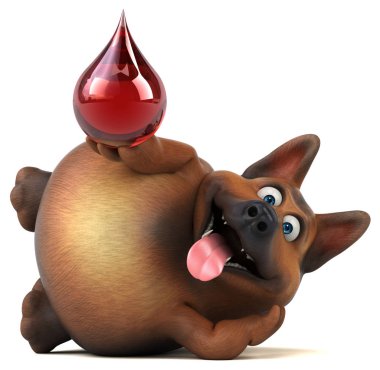 Düşürmeli Alman çoban köpeği - 3D Görüntü