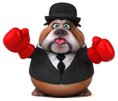 Eğlenceli bulldog fighter - 3d çizim