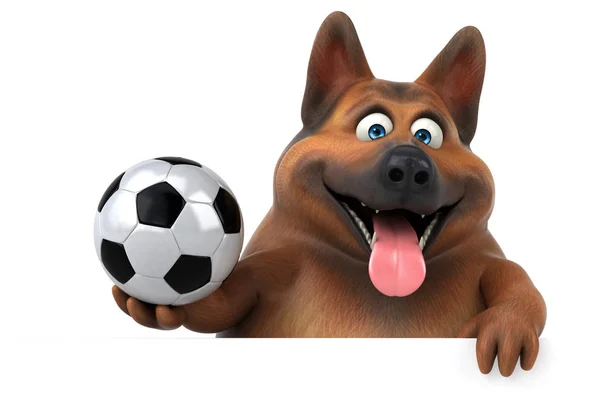 Schäferhund Mit Ball Illustration — Stockfoto