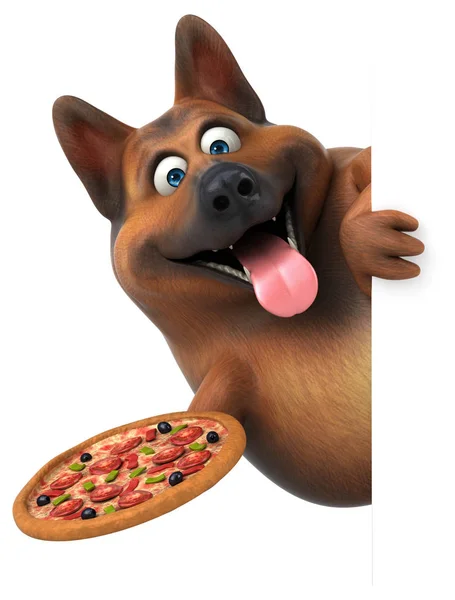 Fun Cartoon Character Pizza Illustration — Stock Photo, Image