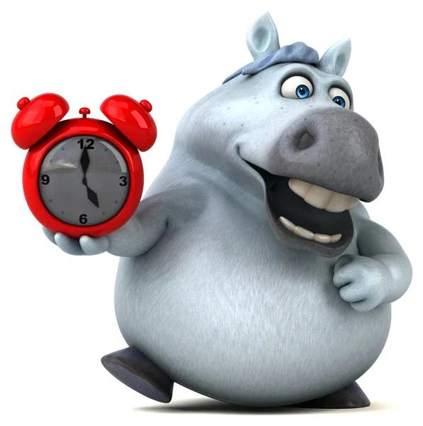 eğlenceli çizgi film karakteri ile çalar saat - 3d çizim  