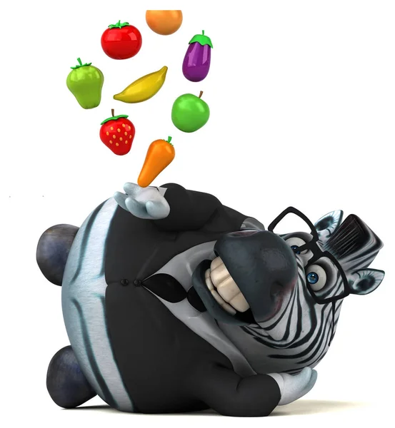 Postać Kreskówki Zabawa Owoców Warzyw Ilustracja — Zdjęcie stockowe