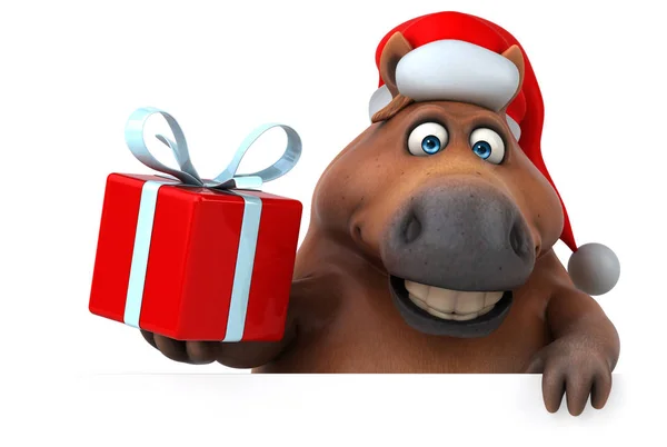 Cavalo Divertido Papai Noel Ilustração — Fotografia de Stock