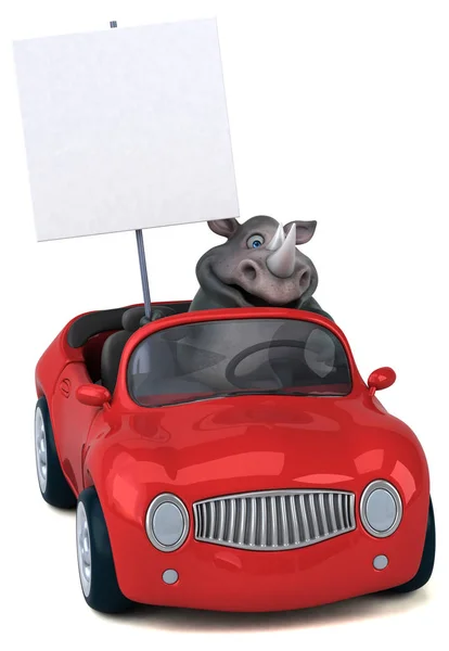 Διασκεδαστικό Χαρακτήρα Και Αυτοκίνητο Απεικόνιση — Φωτογραφία Αρχείου